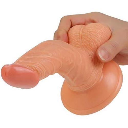 HYLHYL5-F Strǎp ǒn fǒr Lěsbìǎn, Suction Cup Super Huge Box Package 100% Waterproof Meat Color PVC Rod Length: 18cm/7.1in