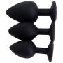 Anal Sex Trainer 3PCS Silicone Jeweled Butt Plugs, Eastern Delights Anal Sex Toys Kit for Starter Beginner Men Women Couples, Black