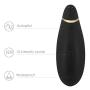 Womanizer Premium Clitoral Sucking Toy Vibrator for Women, Waterproof, 12 Intensity Levels, Auto Pilot, and Exclusive 30ml We-Vibe Lubricant, Black-Gold