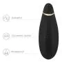 Womanizer Premium Clitoral Sucking Toy Vibrator for Women, Waterproof, 12 Intensity Levels, Auto Pilot, and Exclusive 30ml We-Vibe Lubricant, Black-Gold