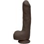 Doc Johnson The D - Uncut D - 9 Inch with Balls - ULTRASKYN - 8" Long and 2.75" Wide - Strong Suction Cup Base - O-Ring Harness Compatible Dildo, Chocolate