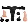 HEALIFTY Adult Sex Toy Adjustable Strap Harness with Double Realistic Dildo Elastic Strap On PU Leather Pants for Lesbian Couple HEALIFTY Adult Sex Toy Adjustable Strap Harness with Double Realistic Dildo Elastic Strap On PU Leather Pants for Lesbian Couple
