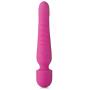 Heated Wand Massager, Rechargeable Cordless Waterproof Magic Mini Massager, Medical Grade Soft Full Silicone, 7X Multi-Speed Vibrations, Tail Has Heating Function for Muscle Aches and Sports Recovery