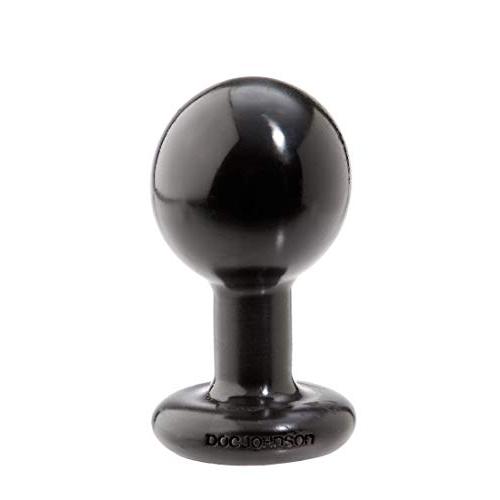 Doc Johnson Classic - Round Butt Plug - 2.25 Inch Diameter - Medium - Black