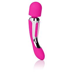 CalExotics Embrace Body Wand Massager – Silicone Waterproof Vibrator – 7 Function Rechargeable Adult Sex Massager for Couples - Pink