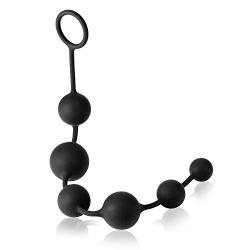 UTIMI Butt Plug with Silicone Anal Bead in Black