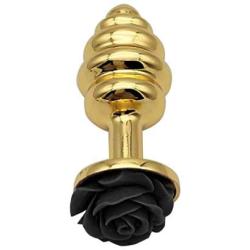 O-GAME Stainless Steel Amal Plug Rose Flower Decor Massage Male Female Erotic Toys