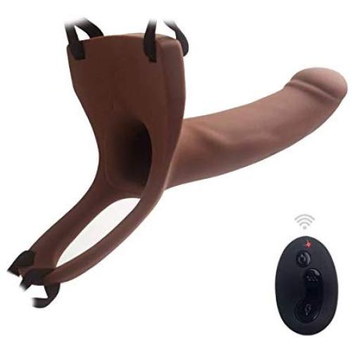 Vibrating Hollow Strap On for Men Wireless Remote Control Sleeve