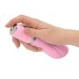 Pure Love Silicone G-Spot Vibrator Pink, Rechargeable and Multi Speed with Swarovski Crystal Button, Pretty Quilted Vibrator