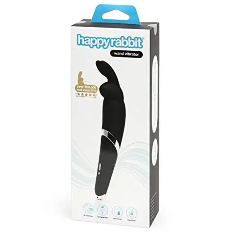 Happy Rabbit Rechargeable Waterproof Wand Vibrator Black Happy Rabbit Rechargeable Waterproof Wand Vibrator Black