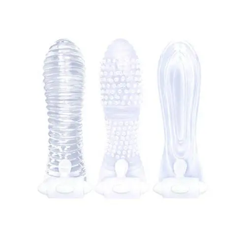 Icon Brands - The 9s, Vibrating Sextenders, 3-Pack, Nubbed, Contoured, Ribbed, Penis Extender Vibrator Pack Icon Brands - The 9s, Vibrating Sextenders, 3-Pack, Nubbed, Contoured, Ribbed, Penis Extender Vibrator Pack