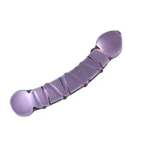 Don Wand Glass Pleasue Wand, Curved with Mush Tip, Purple Swirl Don Wand Glass Pleasue Wand, Curved with Mush Tip, Purple Swirl