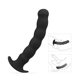 Sexbaby Large Silicone Anal Plug, Extra Large Thread Anal Beads Adult Sex Toy for Male and Female Massager Stimulation (Big)