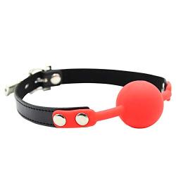 Romi Red Mouth Ball Gag Harness Mouth Restraints Adult Products with Lock