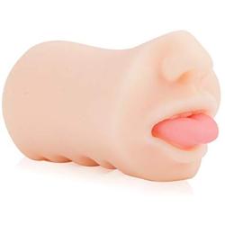 Y-NOT 3D Realistic Male Masturbator Oral Blow Job Cup Mouth Stroker Pocket with Sexy Tongue Soft Teeth and Deep Throat TPR Adult Sex Toy for Men Oral Masturbation