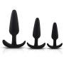 Silicone Trainer Plug Kit Massage Tool Anales Beginners Training Set for Women Men Couple (3PCS Black)
