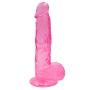 G-aouZhi 8.85 Inch Manual Wand Massager PVC Tool for Women Massaged Body Simulate D`idlo with Suction Cup, Pink Easy to Clean