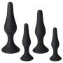 Anal Plug Beginner Training Sets - Butt Plugs Starter Kit Anal Play Sex Toy for Men and Wome (4pcs, Black)