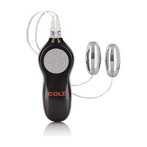 CalExotics Colt 7-Function Twin Turbo Bullet Vibrator - Sex Toys for Couples - Wired Adult Vibe Eggs Massager - Black