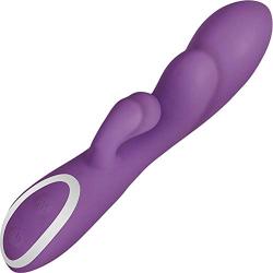 Rampage Powerful Thick Dual Silicone Rechargeable Rabbit Vibrator Purple