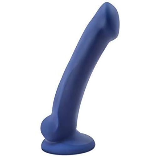 7.25" Realistic Sensa Feel Dual Density Dildo - Platinum Silicone - Cock and Balls Dong - Suction Cup Harness Compatible - Sex Toy for Women - Sex Toy for Adults (Indigo)