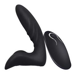 Men Wand Massager Quiet Strong Powerful Massager Personal Release Wireless Control Waterproof USB Rechargeable Safe Silicone Massager with Ripple Black