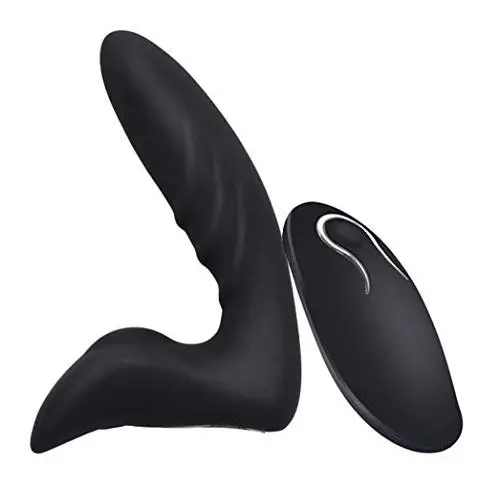 Men Wand Massager Quiet Strong Powerful Massager Personal Release Wireless Control Waterproof USB Rechargeable Safe Silicone Massager with Ripple Black