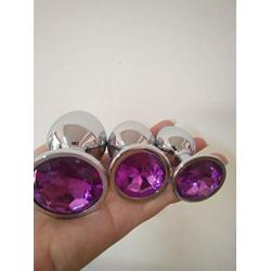 Purple gem -3 PCS - Stainless Steel Gem Anales B~UT @ T Plugs Set Coach Toys, Personal Game Massager for Men and Women Lovers