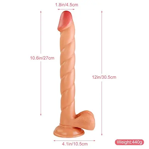MXJYB Huge Man with Suction Cup, 12 Inch Realistic Godem-Tee with a Length of 10.6 Inch Insertable Massasger A132 MXJYB (Color : Beige)