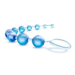 Soft Flexible Jelly 10 Bead Vaginal and Anal Beads - Sex Toy for Men and Women -Blue