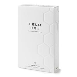 LELO HEX Original, Luxury Condoms with Unique Hexagonal Structure, Thin Yet Strong Latex Condom, Lubricated (12 pack)