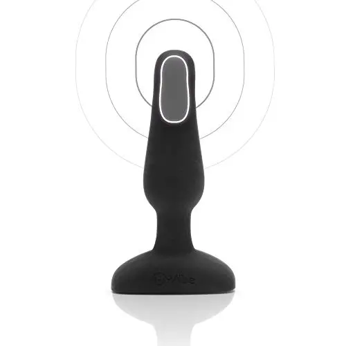 B-VIBE - Novice Plug - Beginner Vibrating Butt Plug That Offers 15 Vibrating Patterns & 6 Intensity Levels (Insertable Size: 3.35” / 8.5 cm x 1” / 2.5 cm - Color: Black)