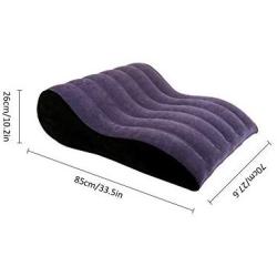 Gorge-buy Sex Pillow - 34.25 * 27.55 * 10.23inch Wedge Bed Pillow - Sex Toys Knight Pose Fun Mat- Wave Inflatable Flocking Pillow for Sex Love (D)