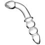 Sexbaby Anal Beads Doube-Headed Bent Crystal Pleasure Wand Glass Dildo (Clear)