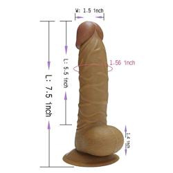 Lfcmf Lifelike Massager Waterproof Realistic TPE Di&DLO Body Massage Soft and Health Flesh (Color : Brown)