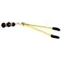 Eastern Delights Elite Nipple Clamps, Gold Color with Black Pendant