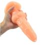 FST Silicon Animal Big Dildo Suction Animal Penis 8 Inch Dog Dildo for Anal Sex Vaginal Stimulator Realistic Dildo Novelties Sex Toy (Beige)
