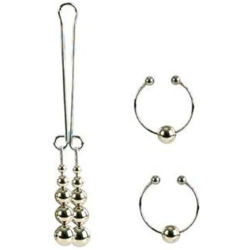 California Exotics Nipple and Clitoral Non-Piercing Body Jewelry, Silver