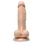 Realistic Soft Dildo 6.5 Natural Penis with Suction Cup by Healthy Vibes, Strap on Harness Compatible Anal Dong with Balls for Beginners, Women, Men, and Couples