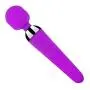 Powerful Hand Held Magic Massager Vibrating Cordless Personal Body Therapeutic Silicone Wand Massager with 8 Speeds and 20 Mode (Purple 2)