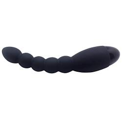 Dwoon Clítórǐs Stímulatión 10 Frequency Vib Rechargeable Massager, Silicone Waterproof Unisex Anales Beads Trainer Black