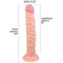 Realistic Suction Cup Dildo - Hands-Free or Strap On Compatible - Lifelike Veins and Tip for Vaginal Penetration