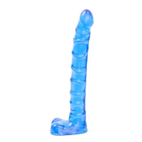 Doc Johnson Raging Hard-On Slim Line 9-Inch Ballsy, Blue Jellie