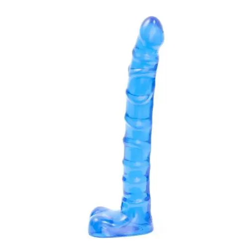 Doc Johnson Raging Hard-On Slim Line 9-Inch Ballsy, Blue Jellie Doc Johnson Raging Hard-On Slim Line 9-Inch Ballsy, Blue Jellie