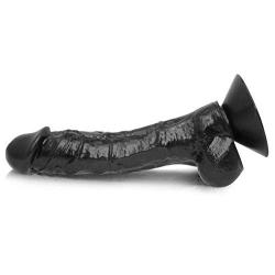 Healthy Vibes Huge Black 10 Thick Realistic Dildo with Balls - Lifelike Dong with Suction Cup - Oversized Body Safe Penis Shaped Sex Toy