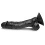 Healthy Vibes Huge Black 10 Thick Realistic Dildo with Balls - Lifelike Dong with Suction Cup - Oversized Body Safe Penis Shaped Sex Toy