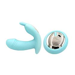 Bafen Remote Control Massager Wireless Waterproof USB Rechargeable 10 Modes (Sky Blue)