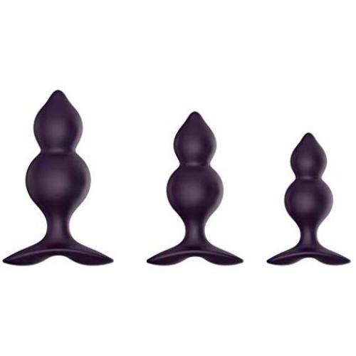 Guiseniour 3pcs Anell Beads Plug Massager Adult Buttt Stimulation Silicone Six Toys for Women