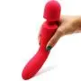 Upgraded Computer LED New Heating Vibrator-10 Speed USB Cabless Rechargeable Weaterproof Massager for Neck, Shoulder, Myofascial, Back, Leg, Waist (Red)