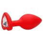 Ouch! by Shots America - Diamond Heart Butt Plug - Regular - Red